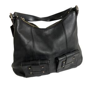 Kate Spade Womens Black Leather Shoulder Tote Bag Purse Zipper Closure Pockets